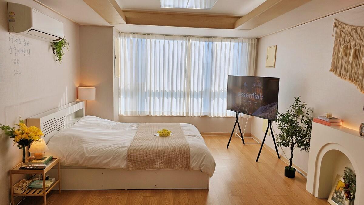 마두동의 아파트먼트 (33m², 침실 1개, 프라이빗 욕실 1개) (휴스테이/정발산역/넷플릭스/웨스턴돔/차병원/동구청/검찰청/MBC/호수공원)