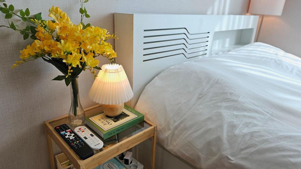 마두동의 아파트먼트 (33m², 침실 1개, 프라이빗 욕실 1개) (휴스테이/정발산역/넷플릭스/웨스턴돔/차병원/동구청/검찰청/MBC/호수공원)